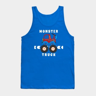 Vector illustration of monster truck with cartoon style. Tank Top